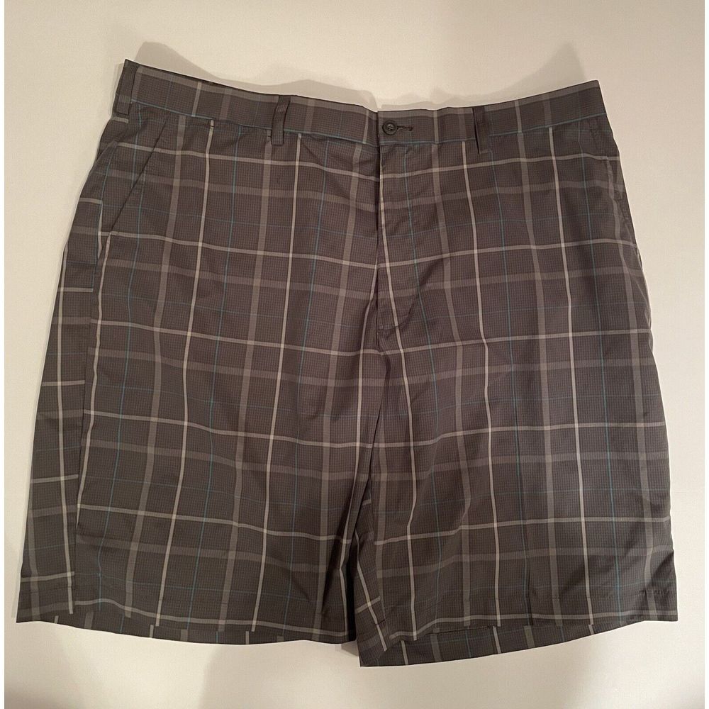 PGA TOUR Plaid Golf Shorts Gray Moisture Wicking Performance Mens Size 40
